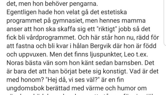 Bokbloggen Drakbella om Hej då, vi ses väl?