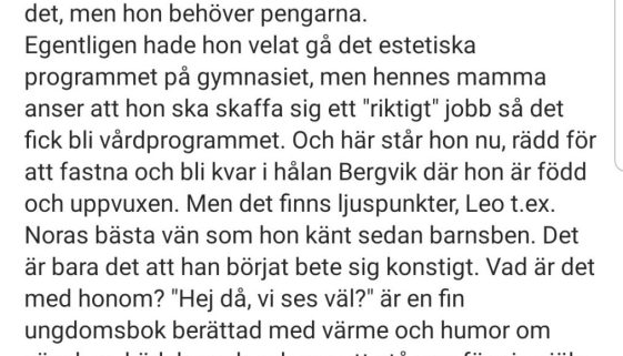 Bokbloggen Drakbella om Hej då, vi ses väl?